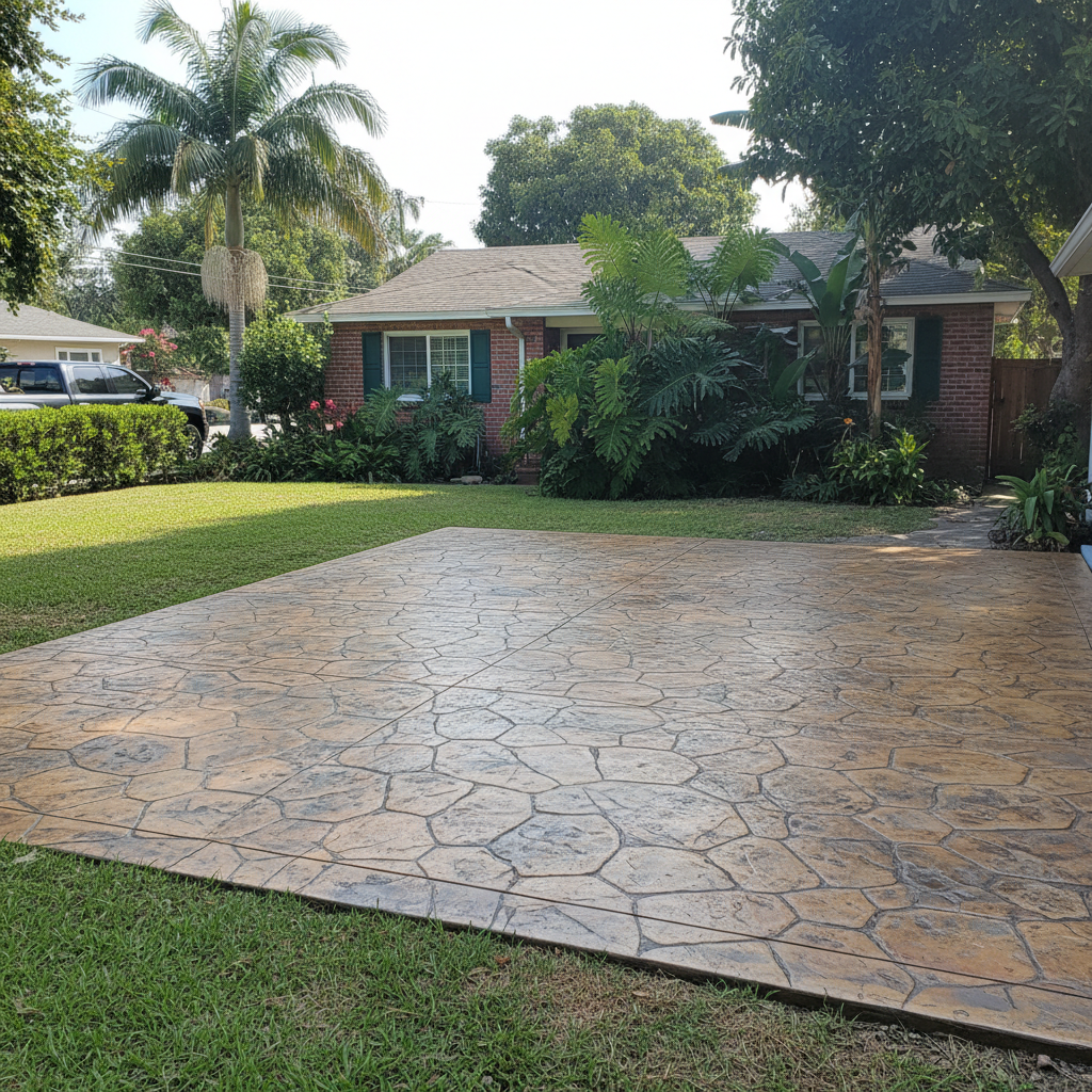 Exposed Aggregate Concrete completed by Elite Concrete in Haughton, LA